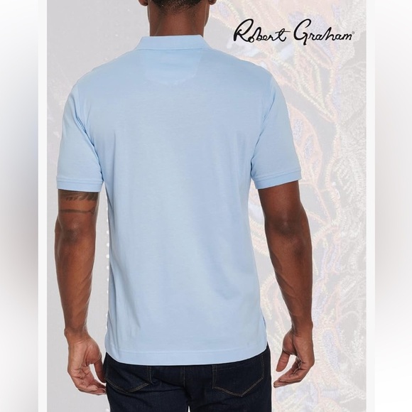 Robert Graham light blue classic fit polo shirt sz L - Picture 6 of 7